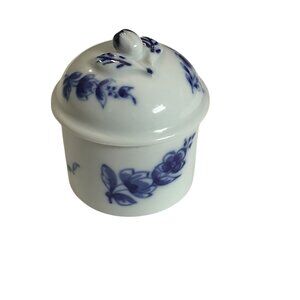 Blue White Porcelain Lidded Jar Sevres National Ceramic Museum Paris France 2.5”